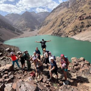 Mountain trekking in the High Atlas, Lake Ifni, Morocco