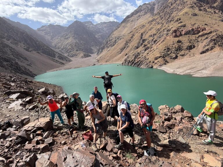 Mountain trekking in the High Atlas, Lake Ifni, Morocco